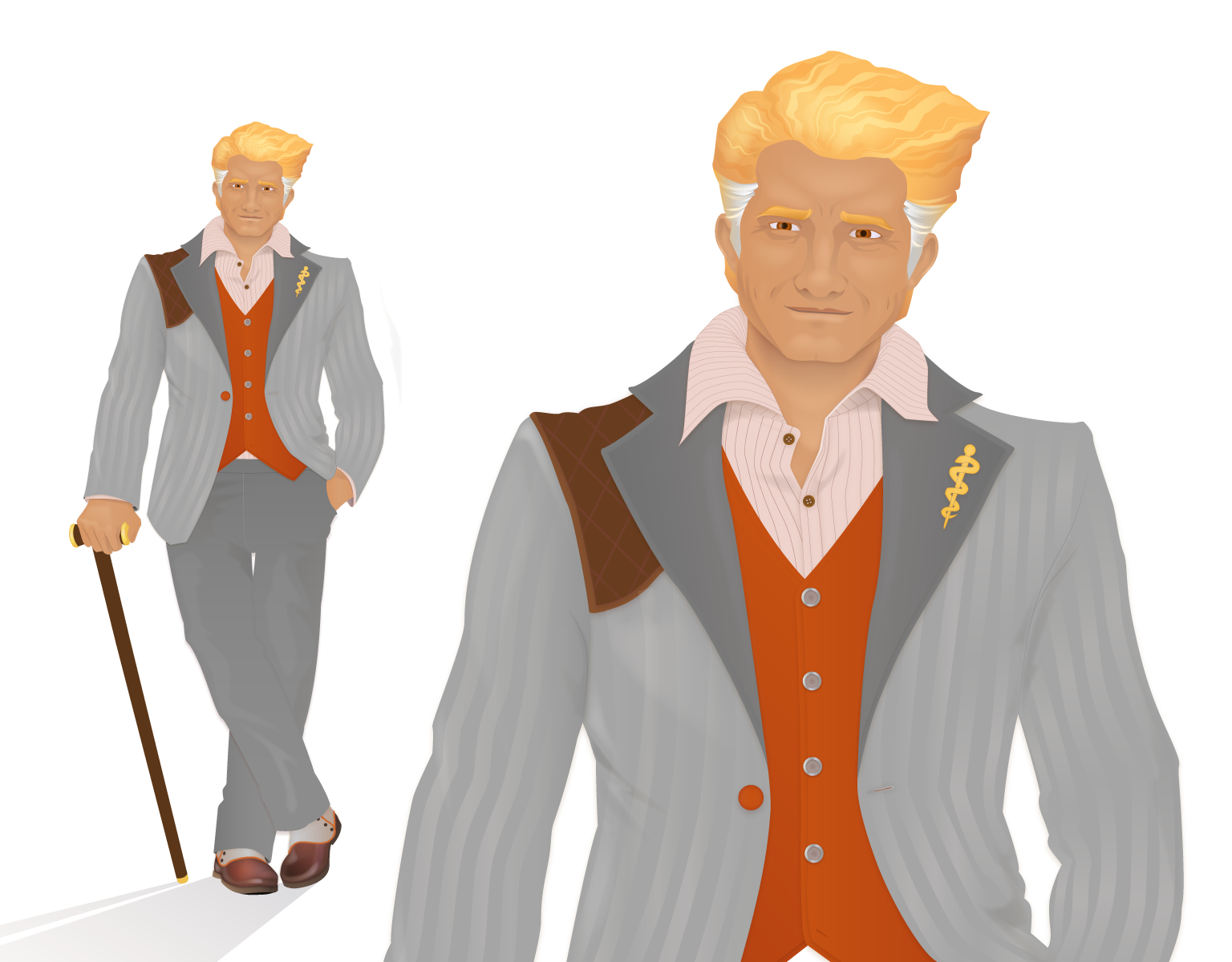 An illustration of dapper man in a suit