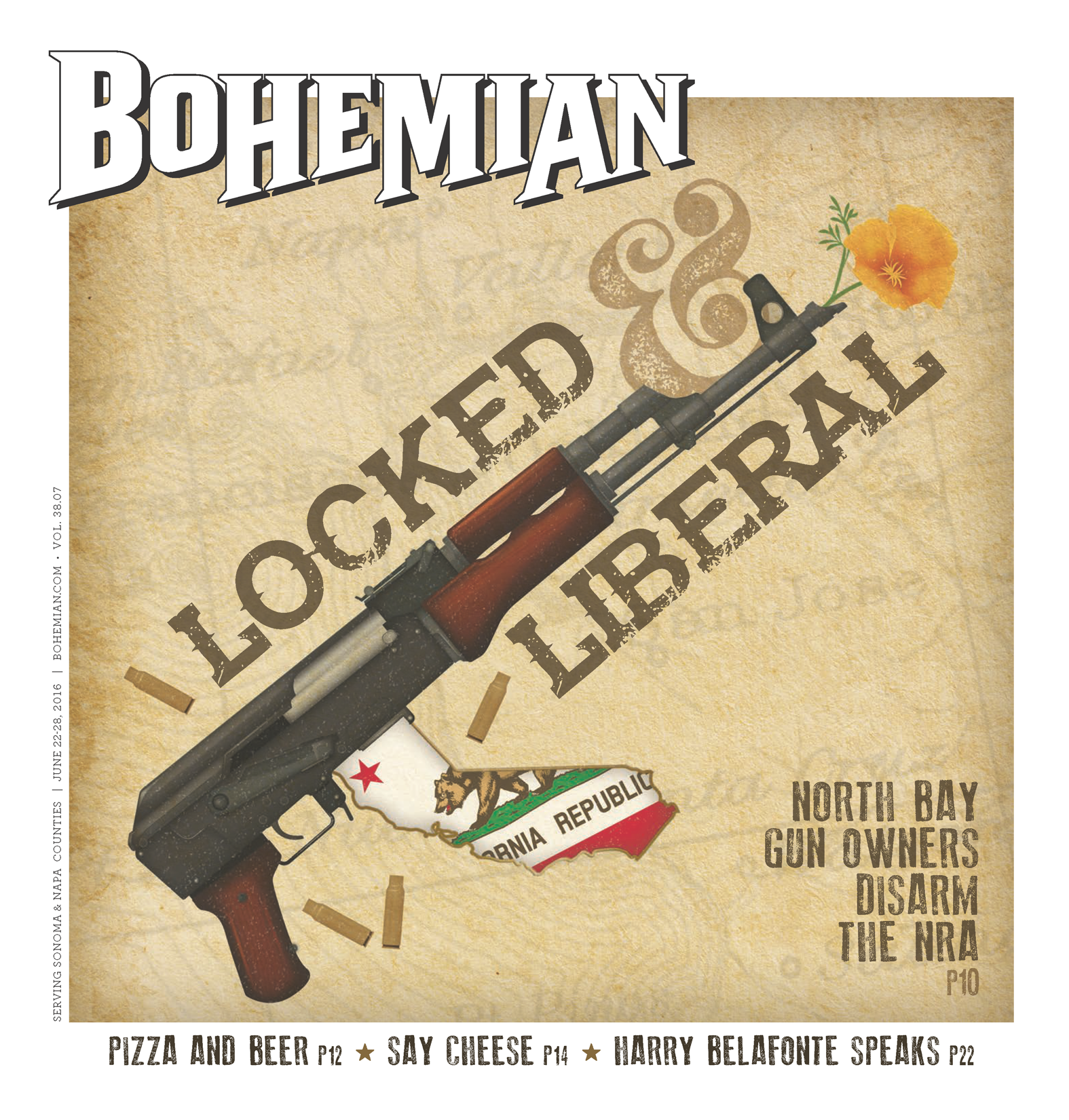 Weekly magazine with California gun rights cover feature